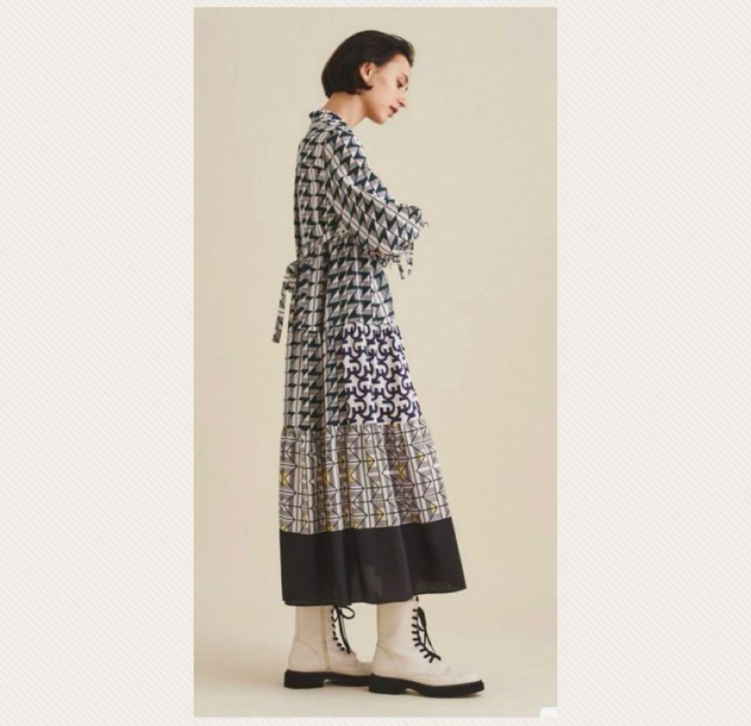 グレースクラス キカコンビマキシワンピース 総柄シャツワンピース 【美品】