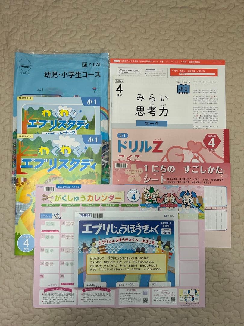 新品同様 最新　Z会 小学1年生 2024年度 1年分　みらい思考力あり