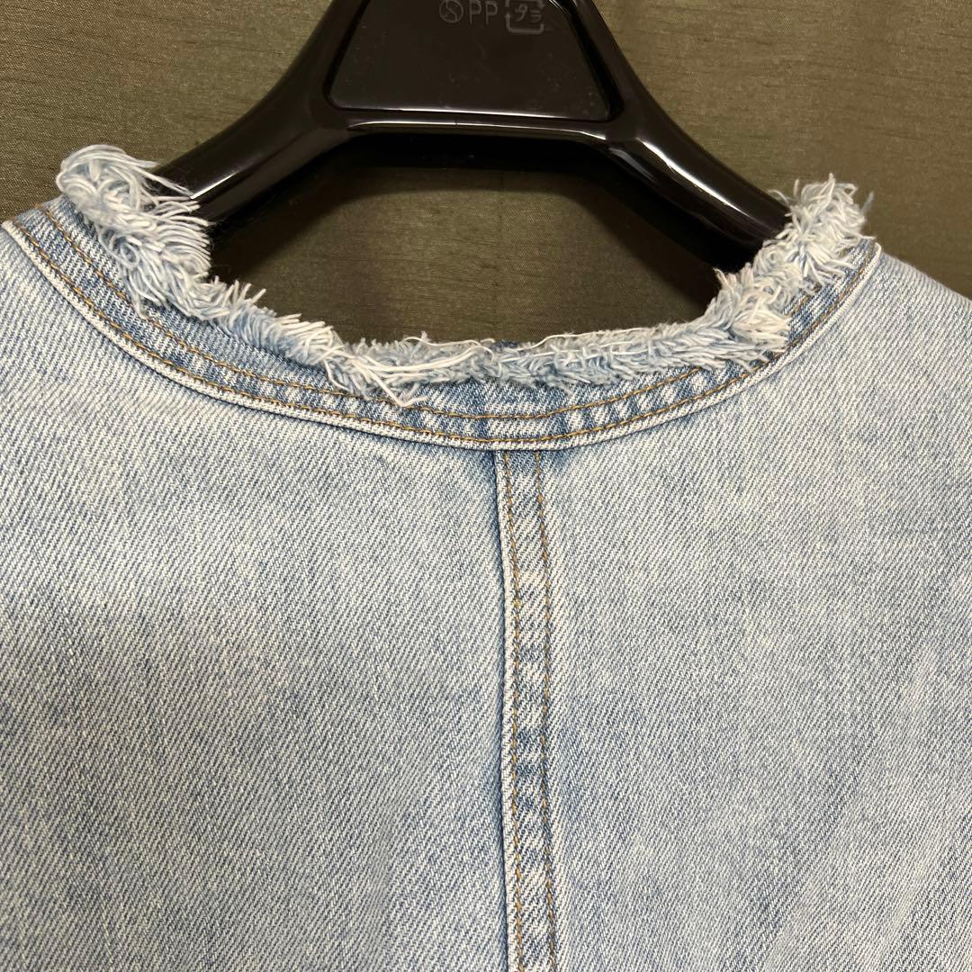 パーバーズ ライトブルー クロップドデニムジャケット