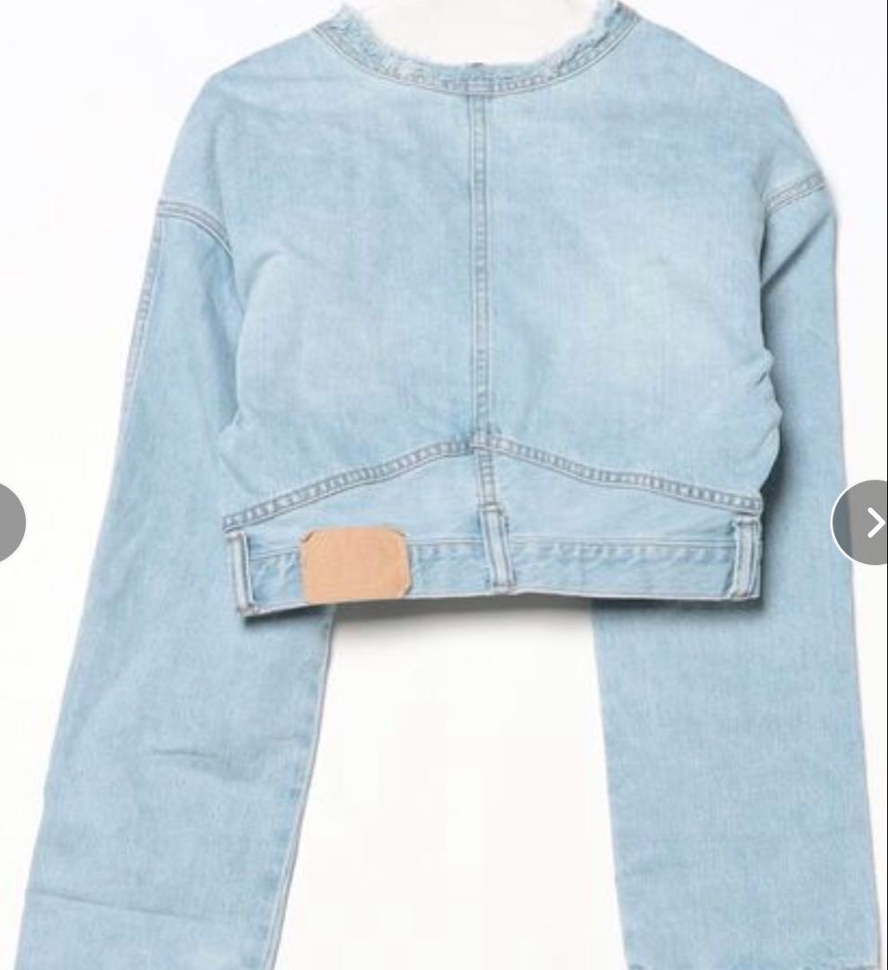 パーバーズ ライトブルー クロップドデニムジャケット