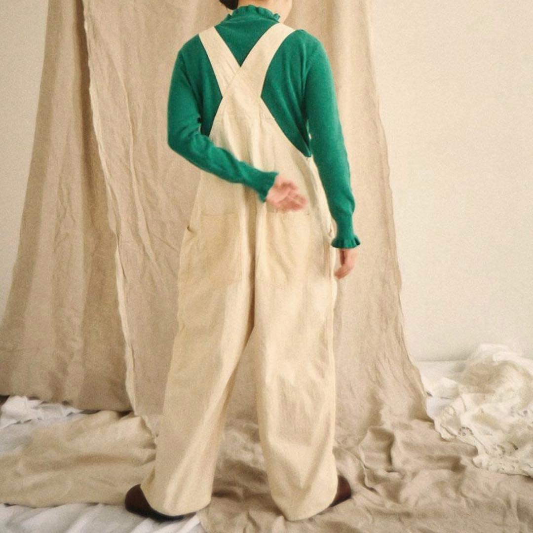 tumugu ツムグ キナリ ヘリンボンオックス サロペット です♩