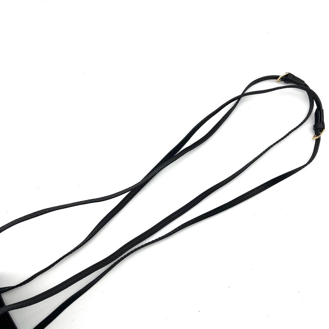 極美品　MIU MIU　ナッパレザー　巾着バッグ　斜め掛け　ショルダーポーチ　黒