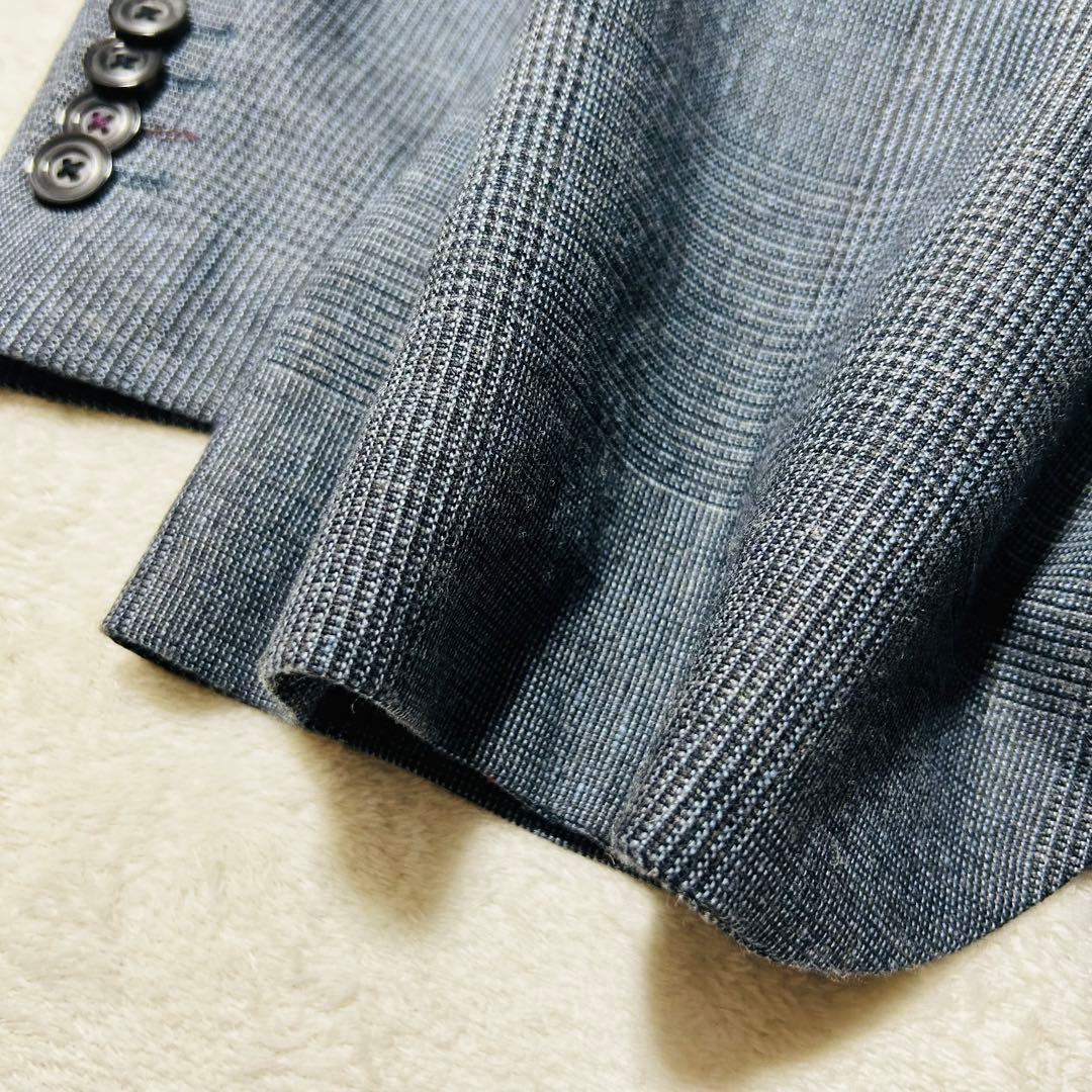 美品✨ポールスミス 現行タグ セットアップ グレー チェック M リネン ウール