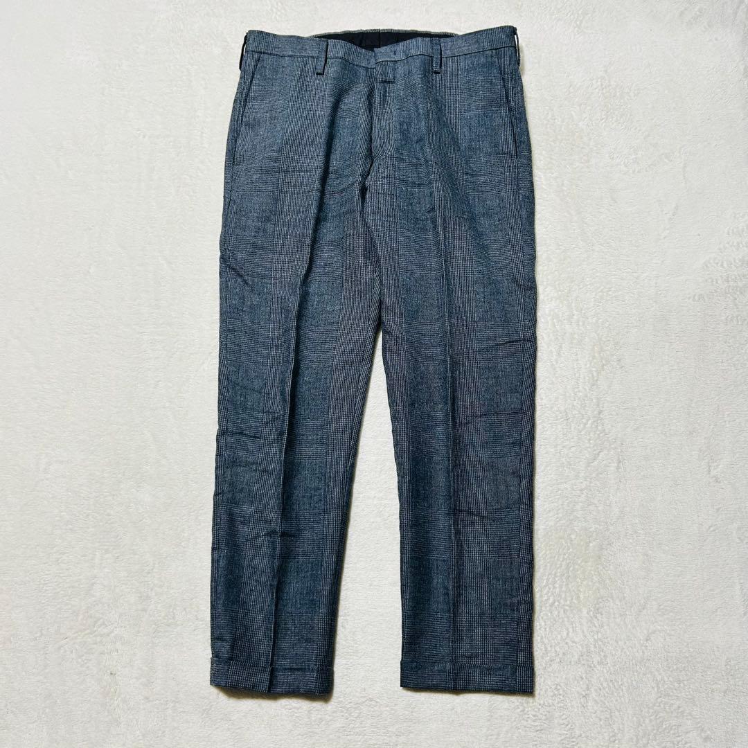 美品✨ポールスミス 現行タグ セットアップ グレー チェック M リネン ウール