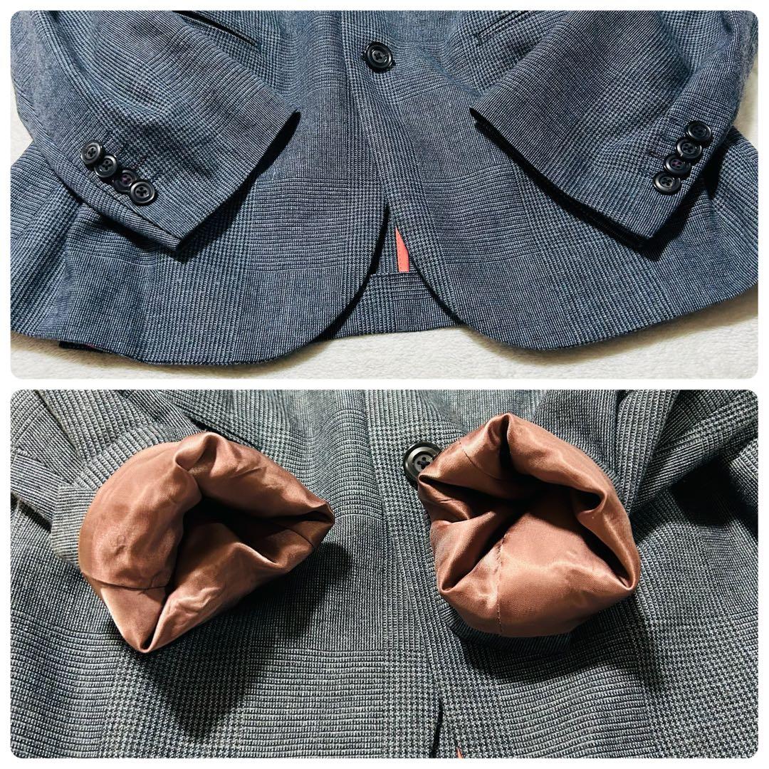 美品✨ポールスミス 現行タグ セットアップ グレー チェック M リネン ウール