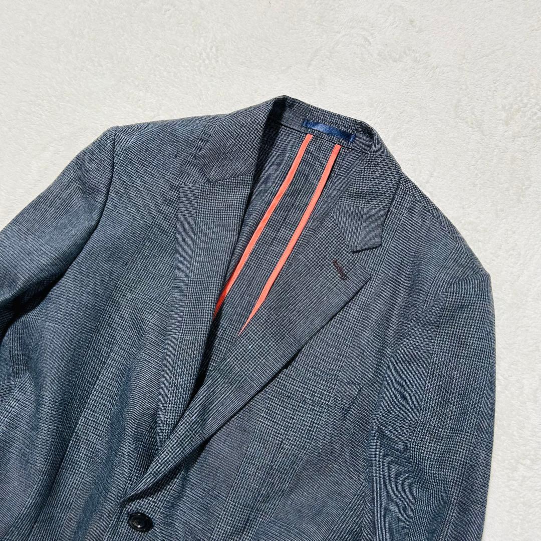 美品✨ポールスミス 現行タグ セットアップ グレー チェック M リネン ウール