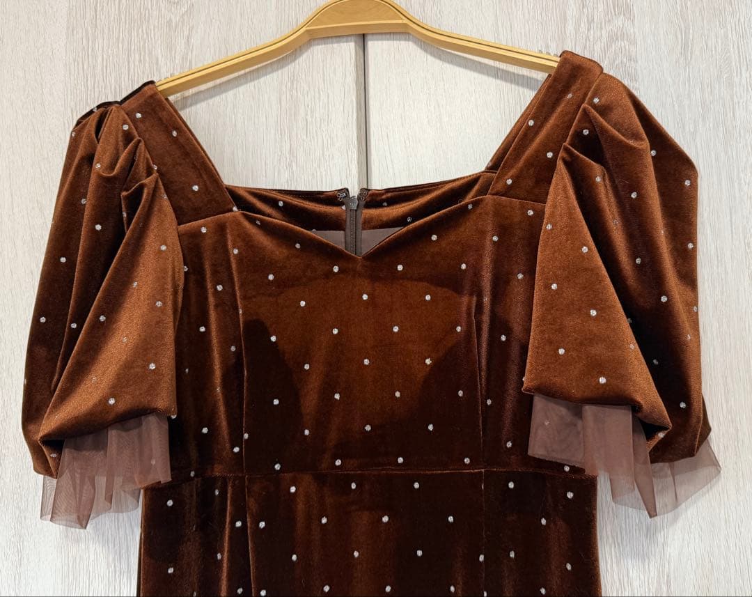 新品タグ付き　acka bijou dot velours dress