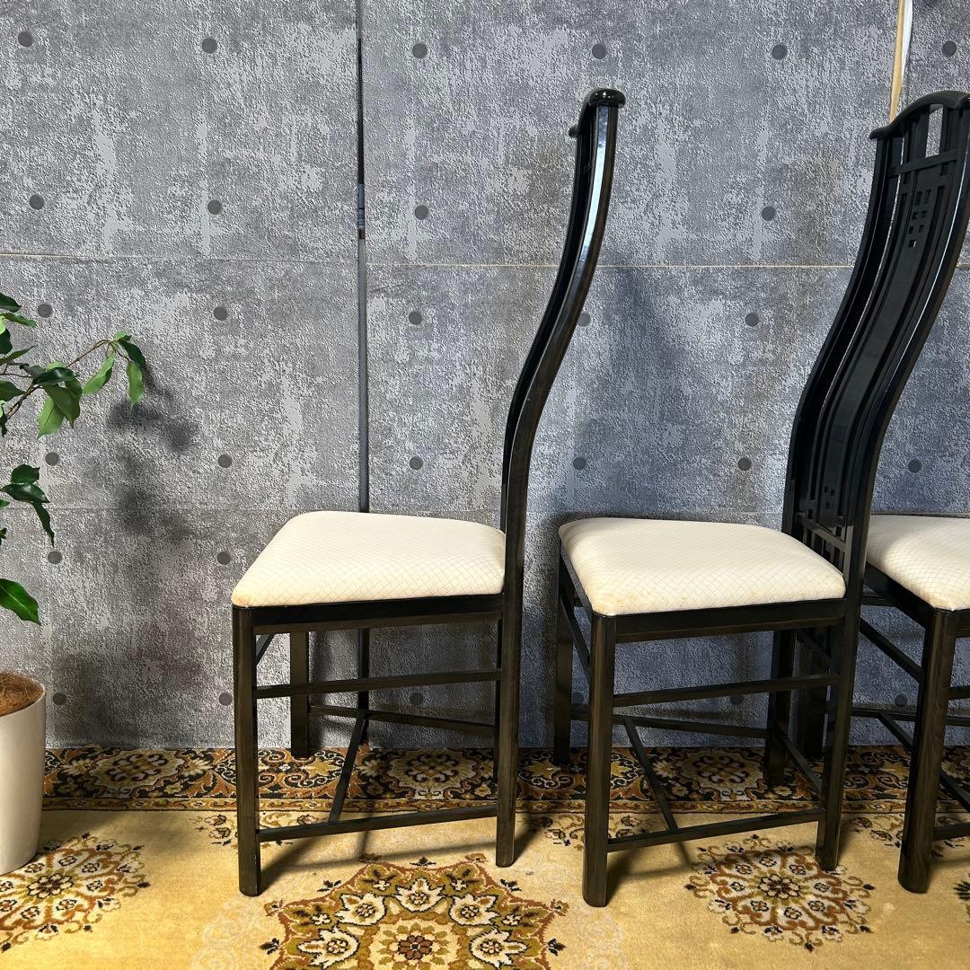 ꧁GIORGETTI ジョルジェッティ꧂ハイバックダイニングチェア3脚 食卓椅子