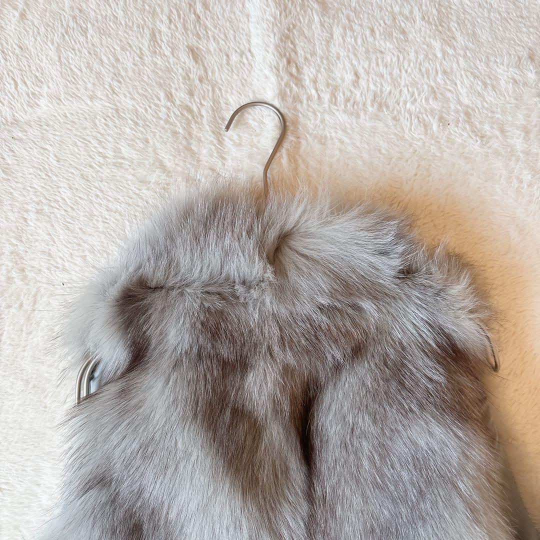 [超美品]SUGAR ROSE リアル フォクス ファー ベスト グレー