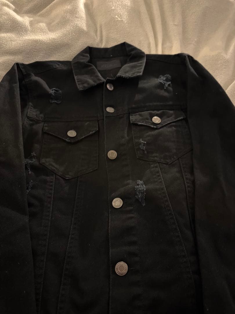 00s y2k archive black denim jacket 単丈