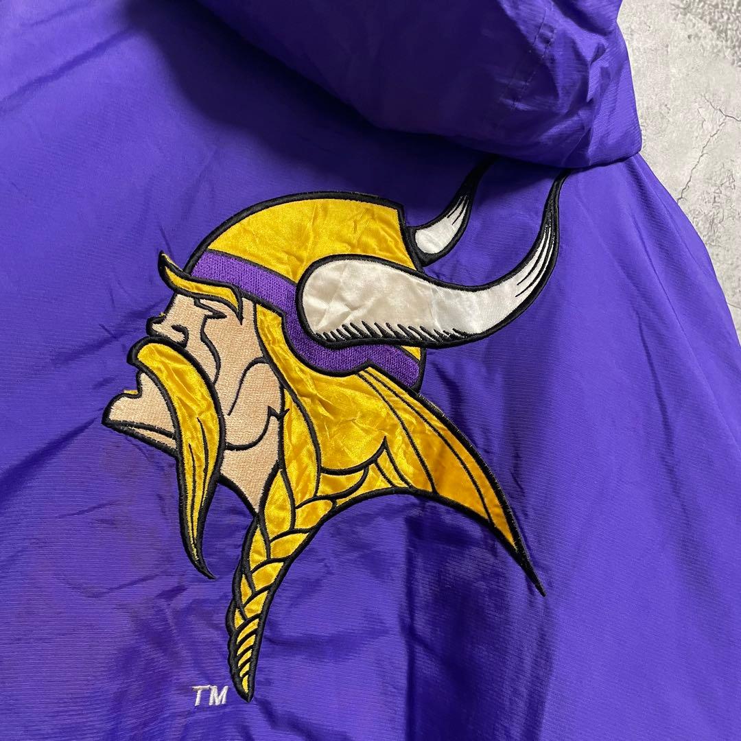 NFL VIKINGS ハーフジップ　ジャンパー　冬物　刺繍　パープル　古着　L
