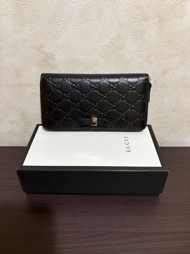 GUCCI ブラック レザー 長財布