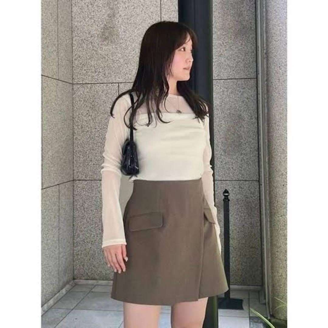 フレイアイディー ラップデザインミニスカパン GRY