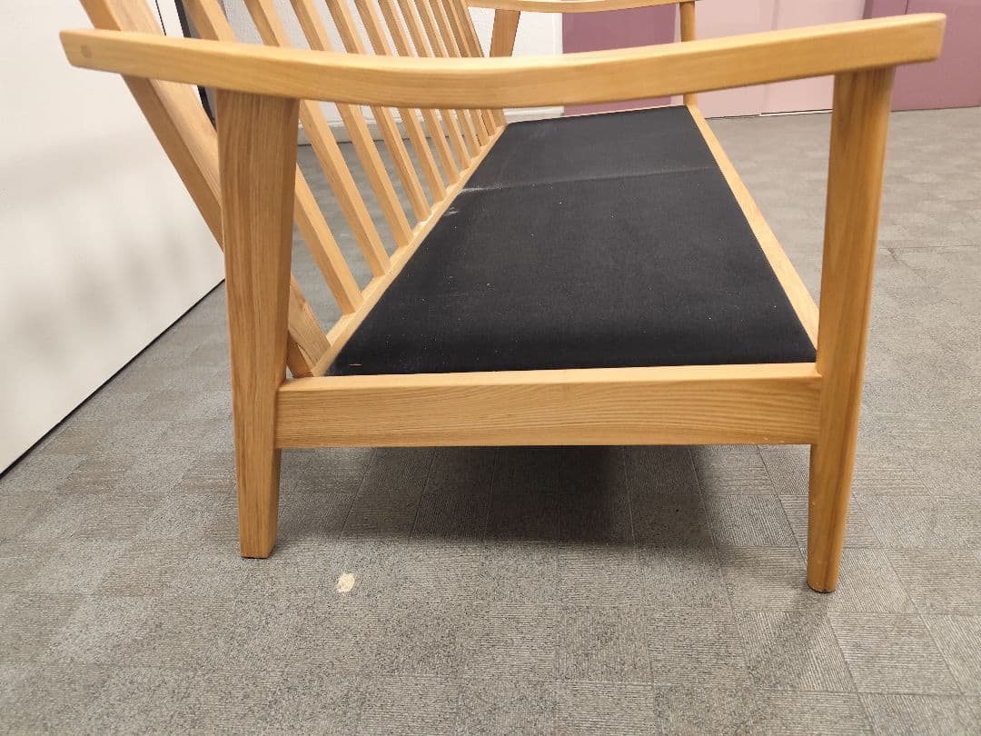 【関東圏限定】北欧風3人掛けソファ 天然木フレーム モダン