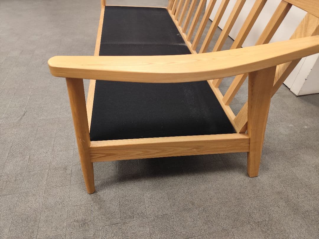 【関東圏限定】北欧風3人掛けソファ 天然木フレーム モダン