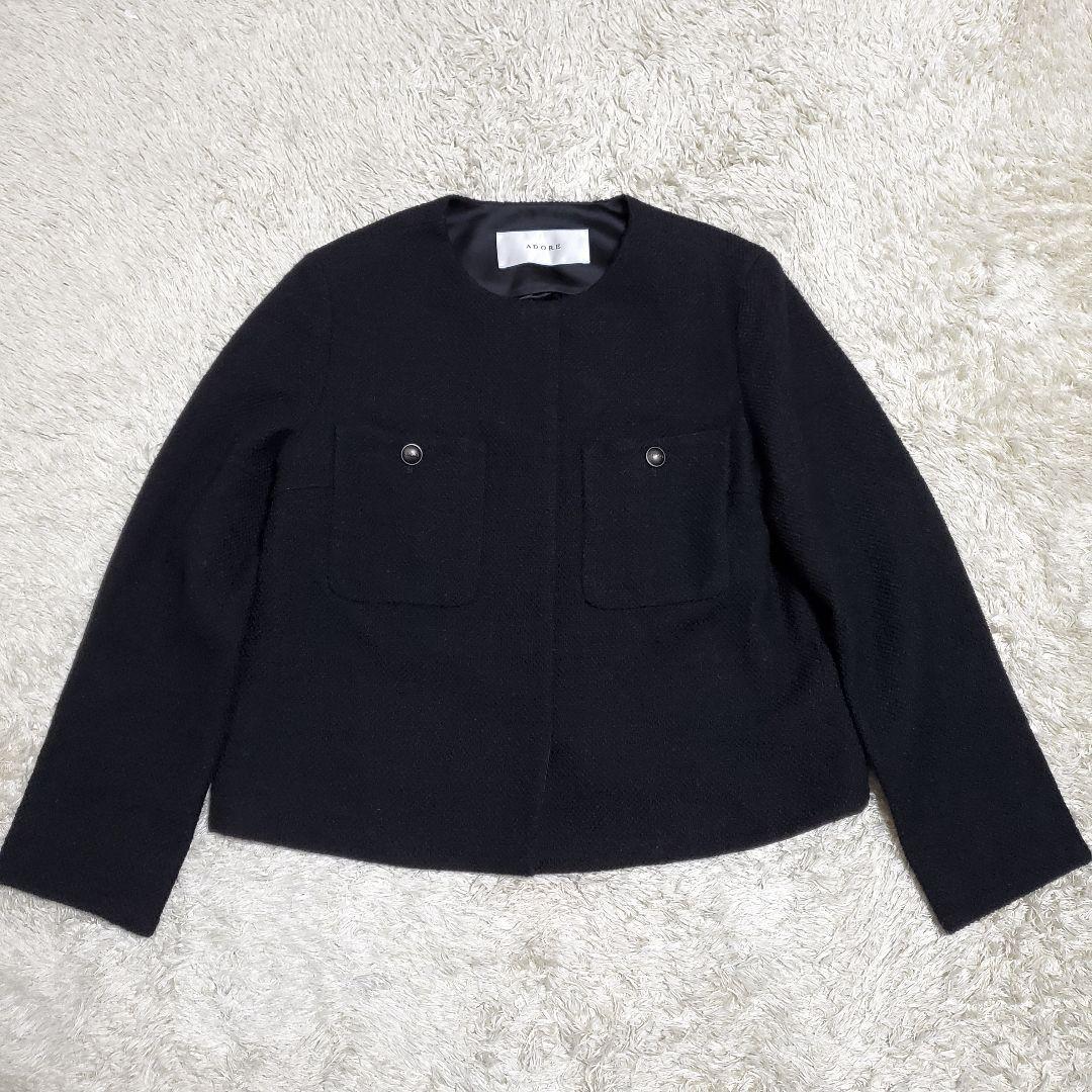 美品✨ADORE　アドーア　ツイード　ジャケット　ロゴボタン　eight様