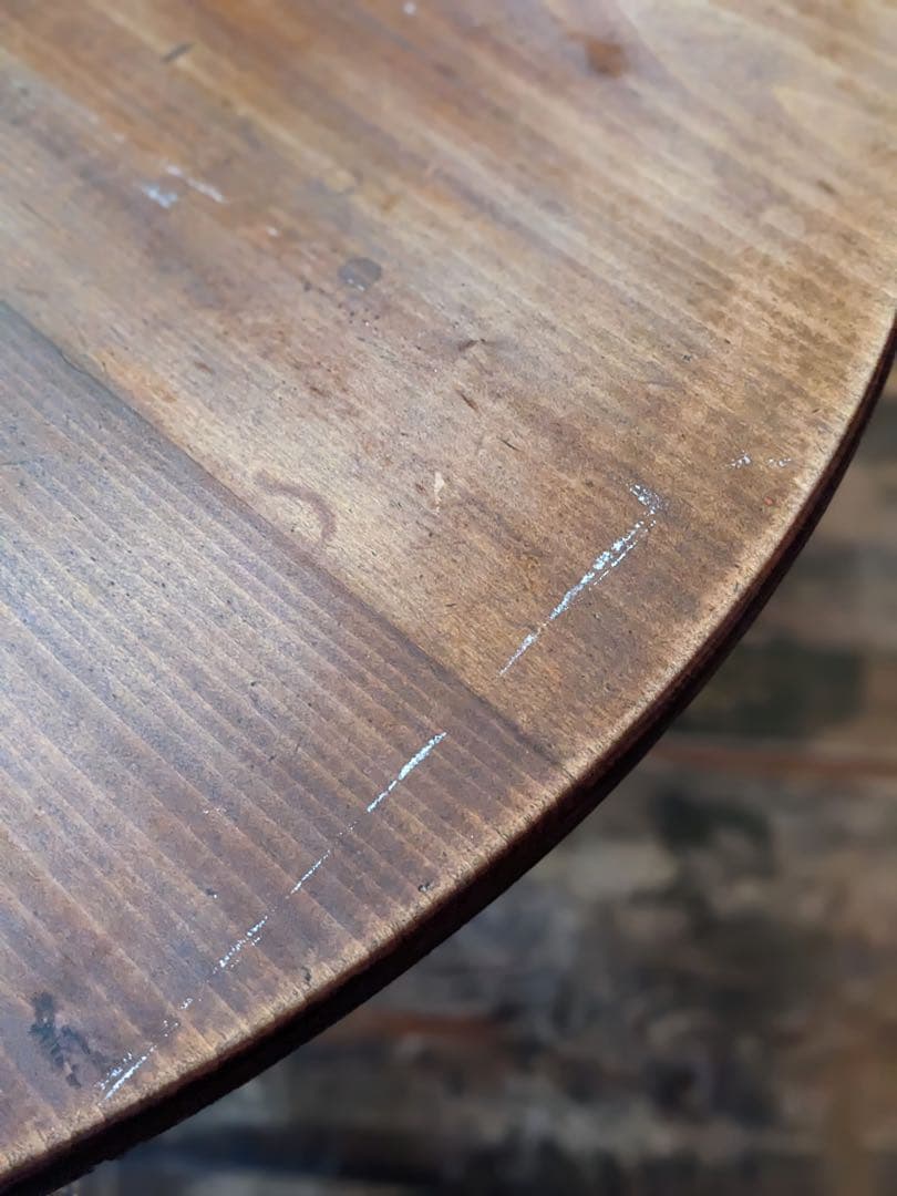 【プロフ必読⭐︎レモン】丸いアンティークローテーブル 木製円形座卓