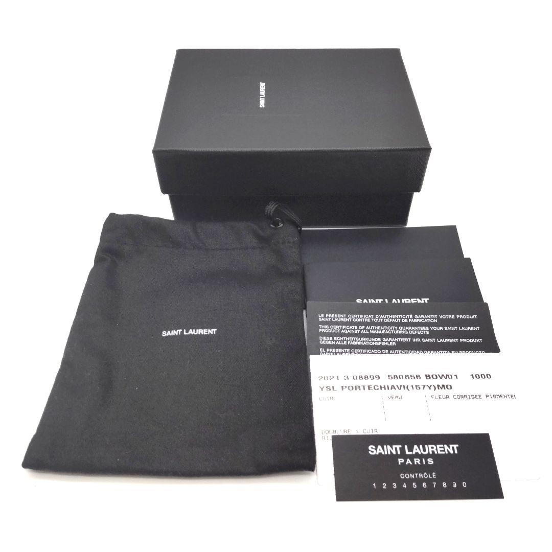 サンローラン YSL カサンドラ 6連キーケース レザー ブラック