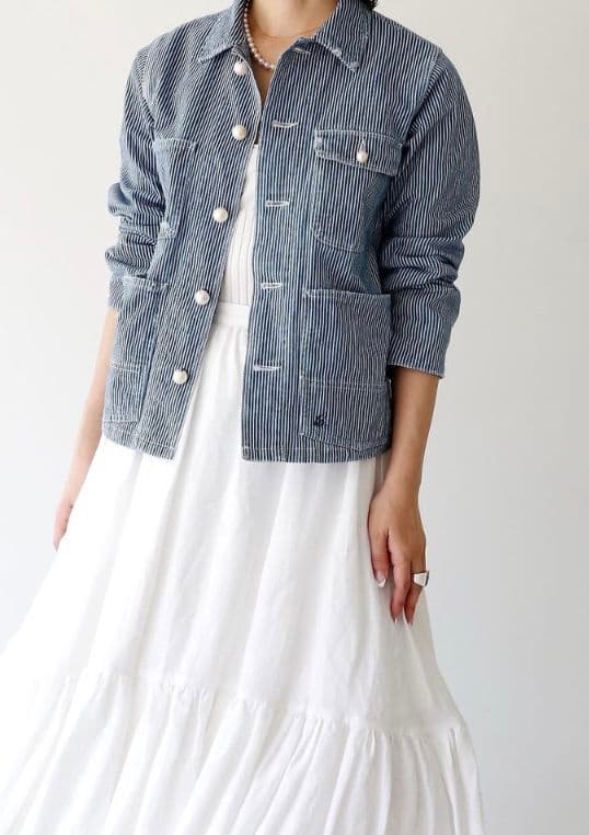 ✿マディソンブルー✿ヒッコリーカバーオール　ダメージ加工有り00サイズ新品未使用