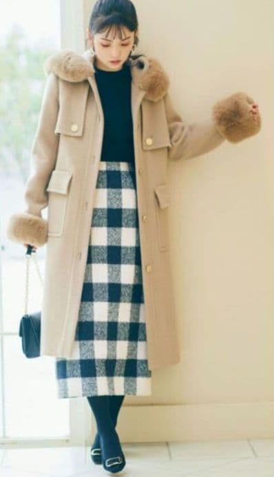 グレースコンチネンタル格安美品定価96800円ファー付フードコート65%オフ