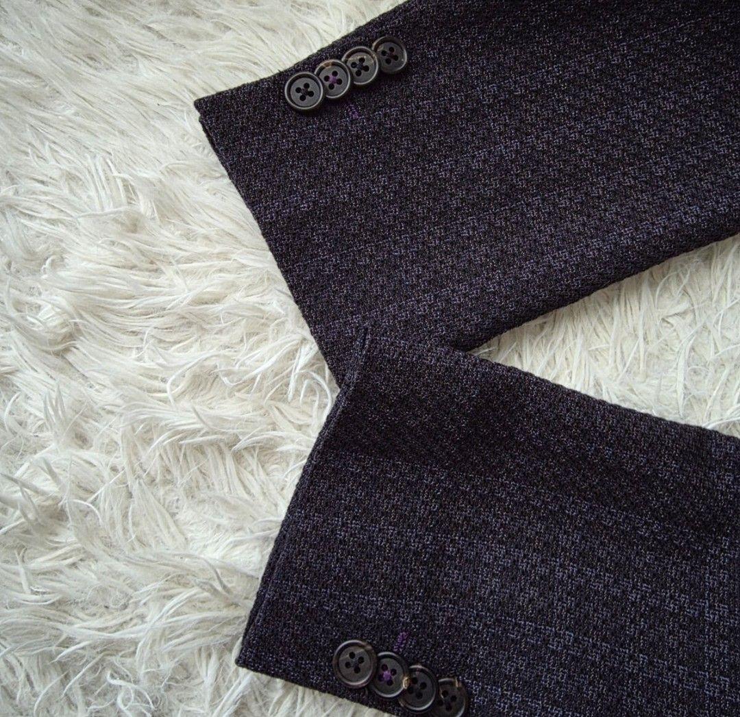 【美品/L】ポールスミス テーラードジャケット ウール100% アンコン 濃紺