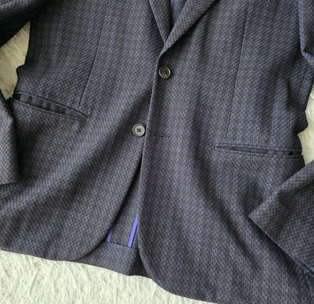 【美品/L】ポールスミス テーラードジャケット ウール100% アンコン 濃紺