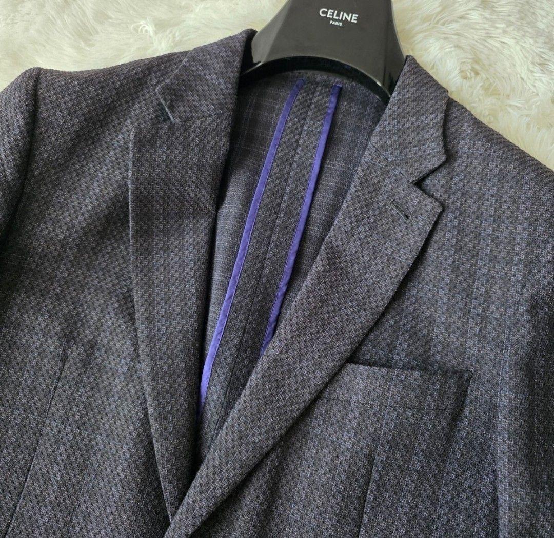 【美品/L】ポールスミス テーラードジャケット ウール100% アンコン 濃紺