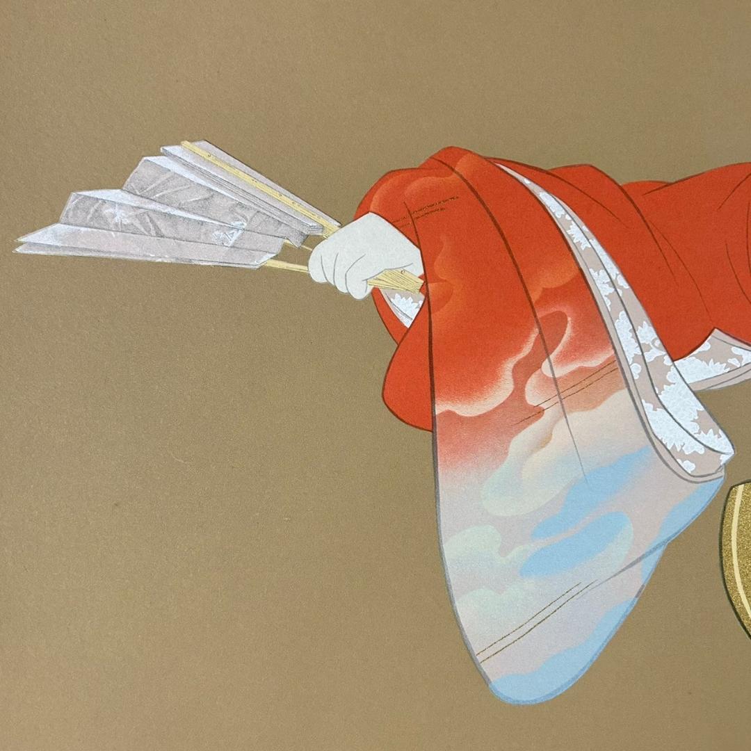 美品 掛軸 上村松園「序の舞」リトグラフ 上村松篁監修作品 証明シール有