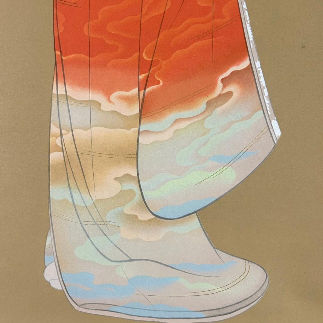 美品 掛軸 上村松園「序の舞」リトグラフ 上村松篁監修作品 証明シール有