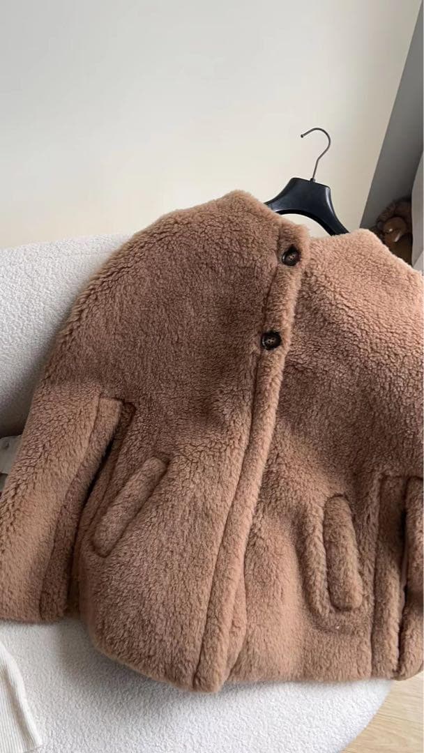 新品未使用 ベアケープコート ポンチョ アルパカ素材 テディコート