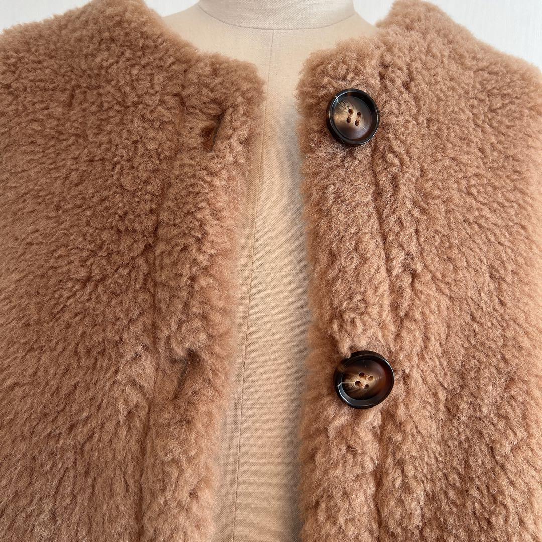 新品未使用 ベアケープコート ポンチョ アルパカ素材 テディコート