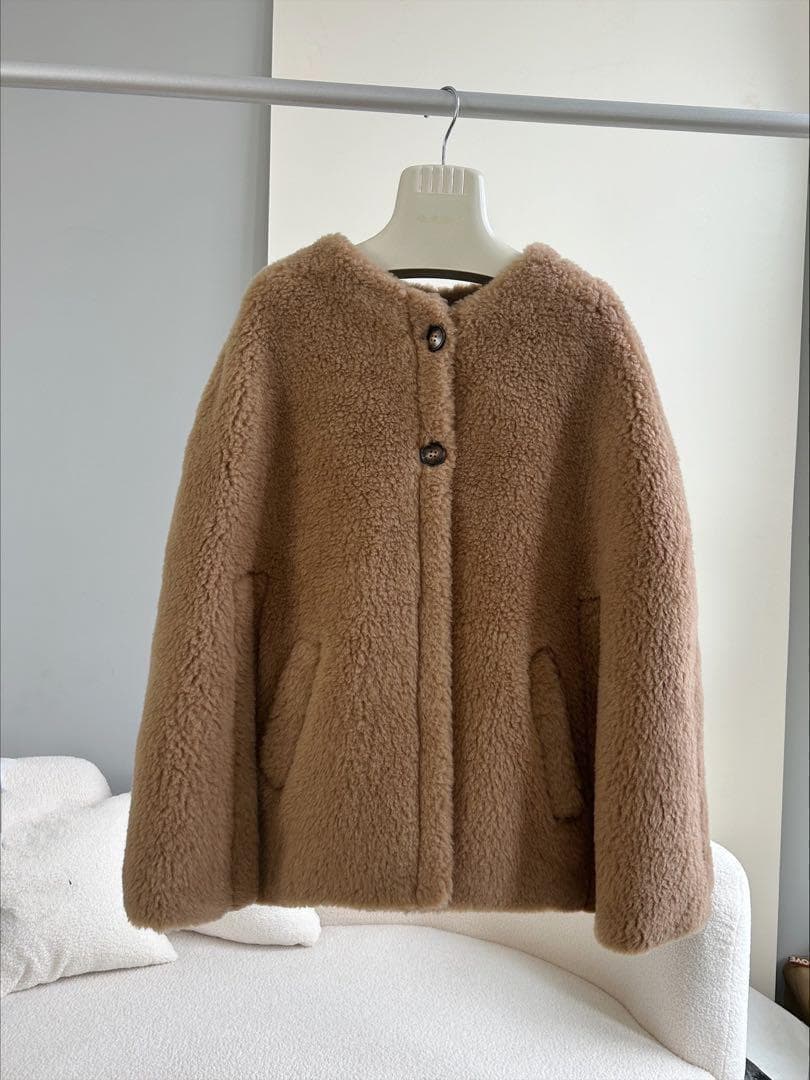 新品未使用 ベアケープコート ポンチョ アルパカ素材 テディコート