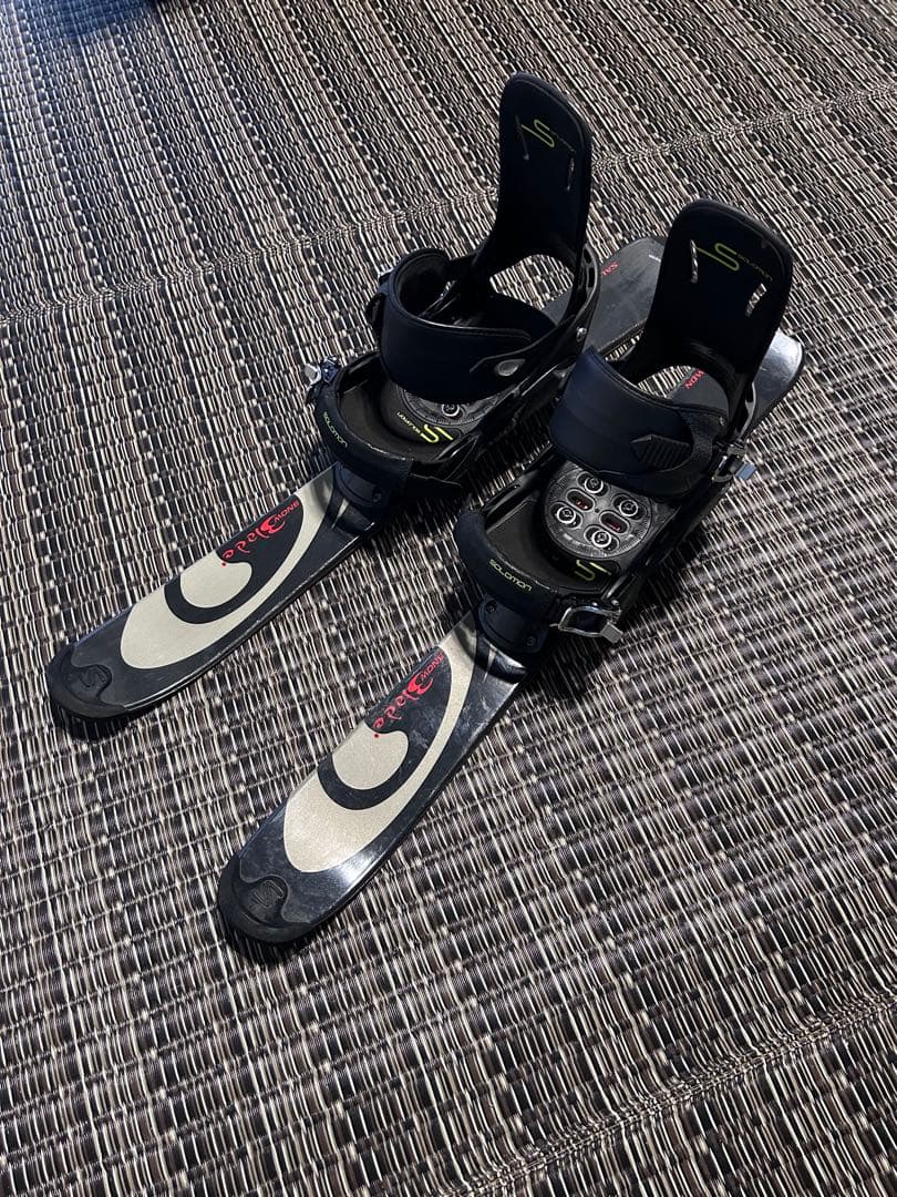 ショートスキー　ファンスキー　サロモン　スノーブレード　ビンディング付き