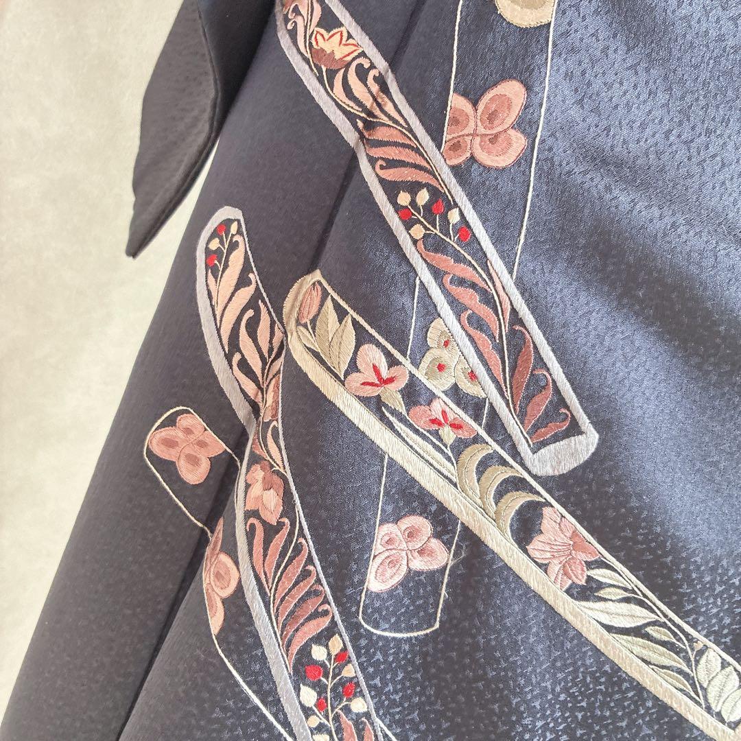 付け下げ　フルセット　着物　トールサイズ　Lサイズ　正絹　訪問着　手刺繍　N3