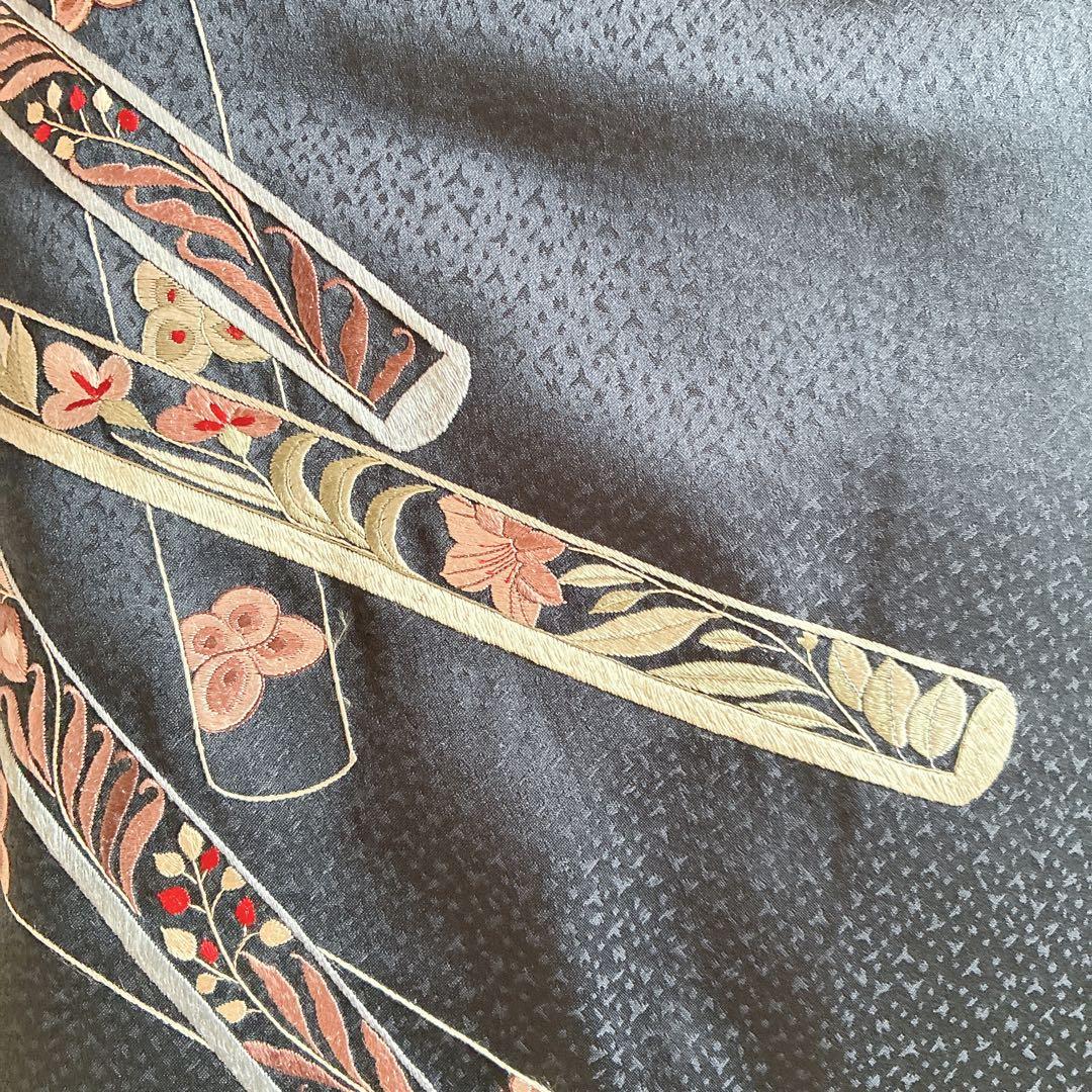 付け下げ　フルセット　着物　トールサイズ　Lサイズ　正絹　訪問着　手刺繍　N3