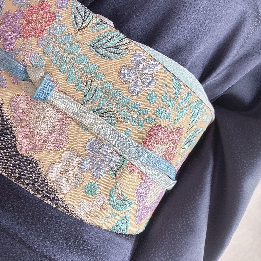付け下げ　フルセット　着物　トールサイズ　Lサイズ　正絹　訪問着　手刺繍　N3
