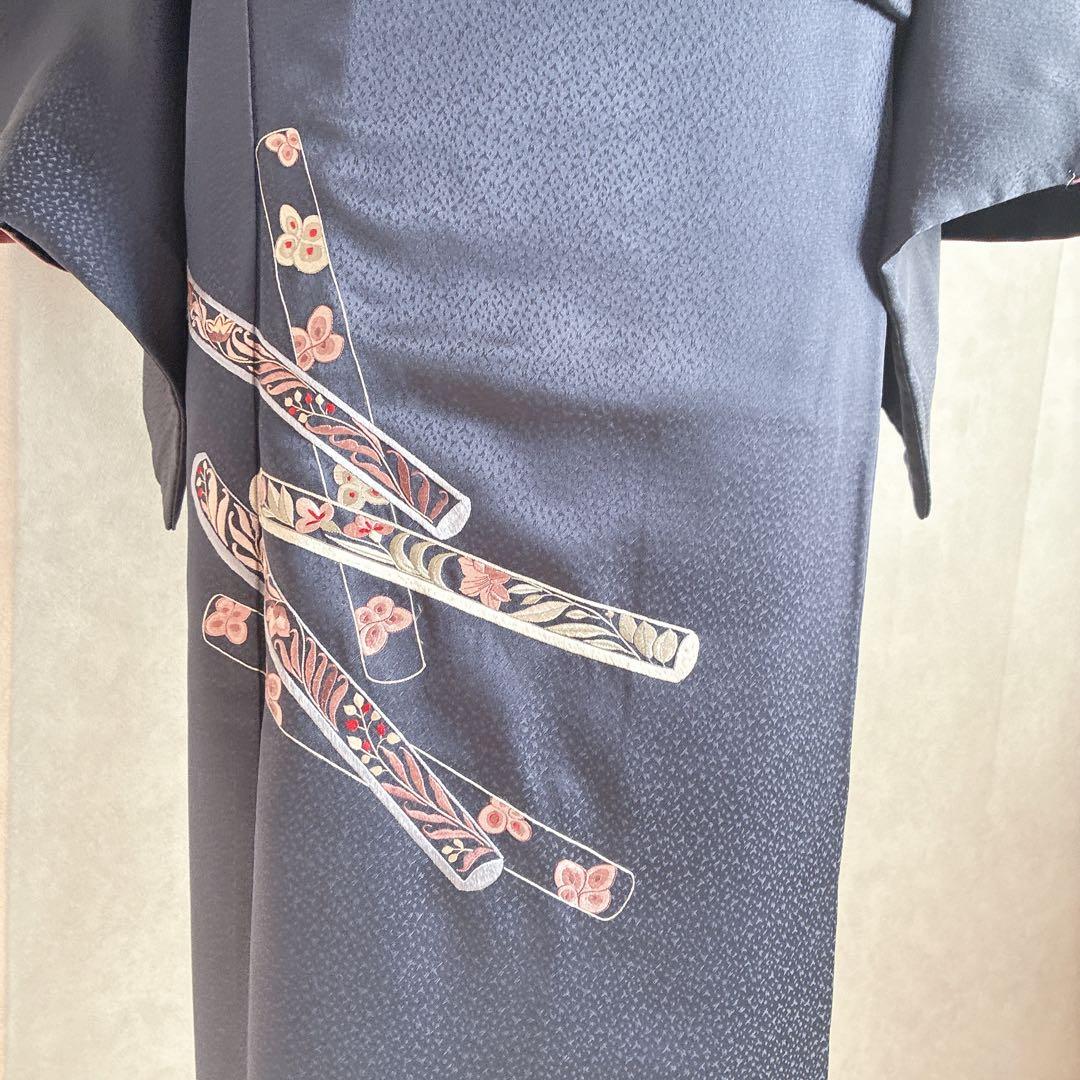 付け下げ　フルセット　着物　トールサイズ　Lサイズ　正絹　訪問着　手刺繍　N3