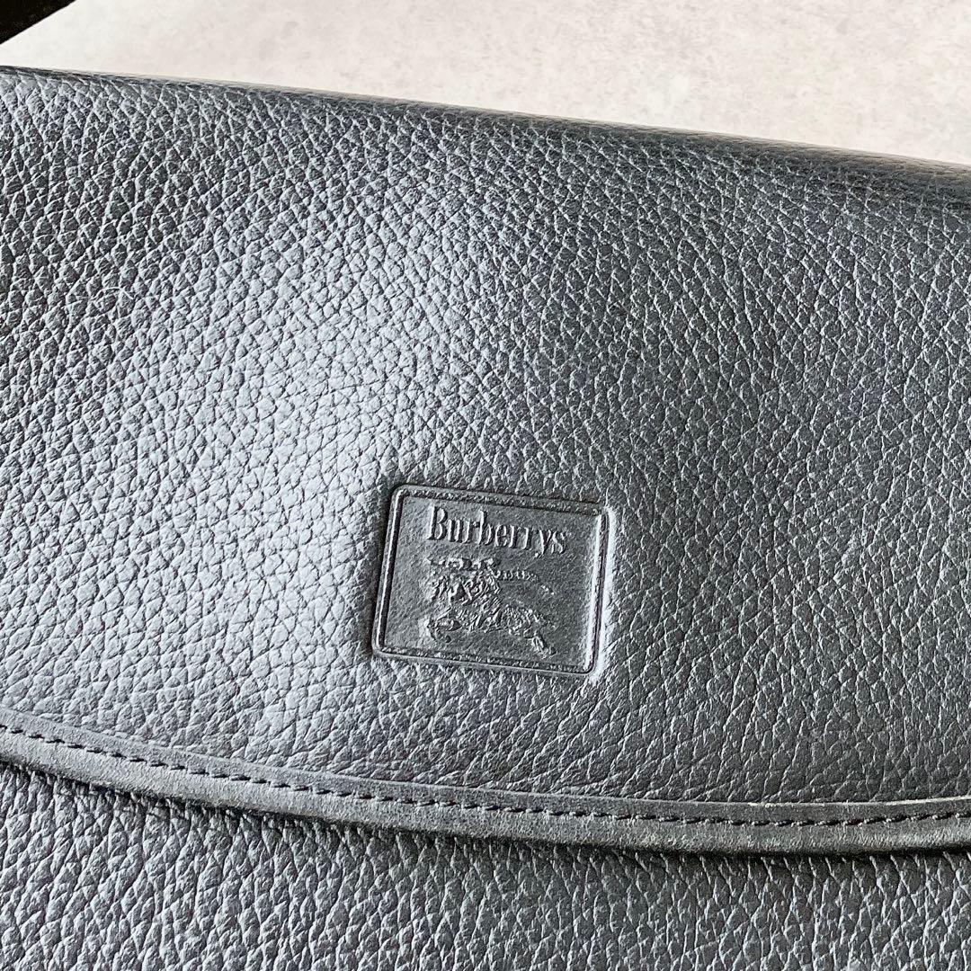 Burberrys バーバリー ブラックレザー ショルダーバッグ ノバチェック