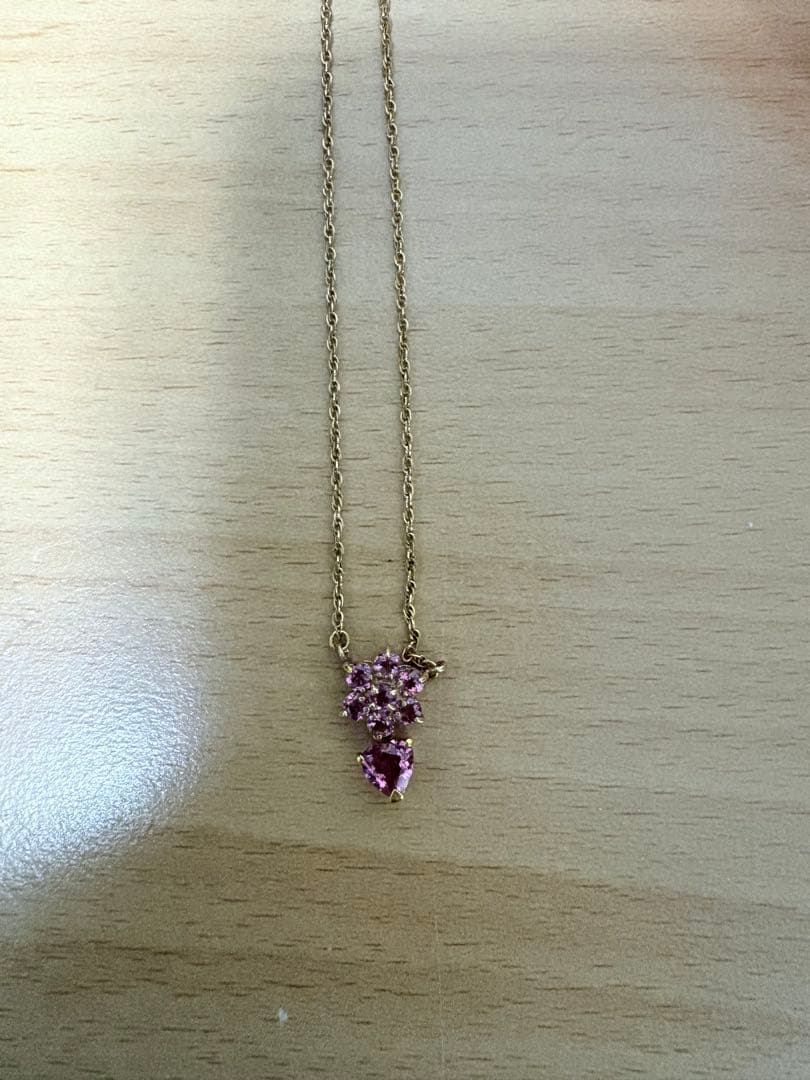 【k18】　love&hate ネックレス　 ピンクサファイア　箱付