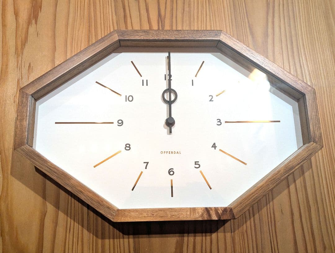 Belmonte ベルモンテウォールクロック 八角形 木製フレーム 掛時計