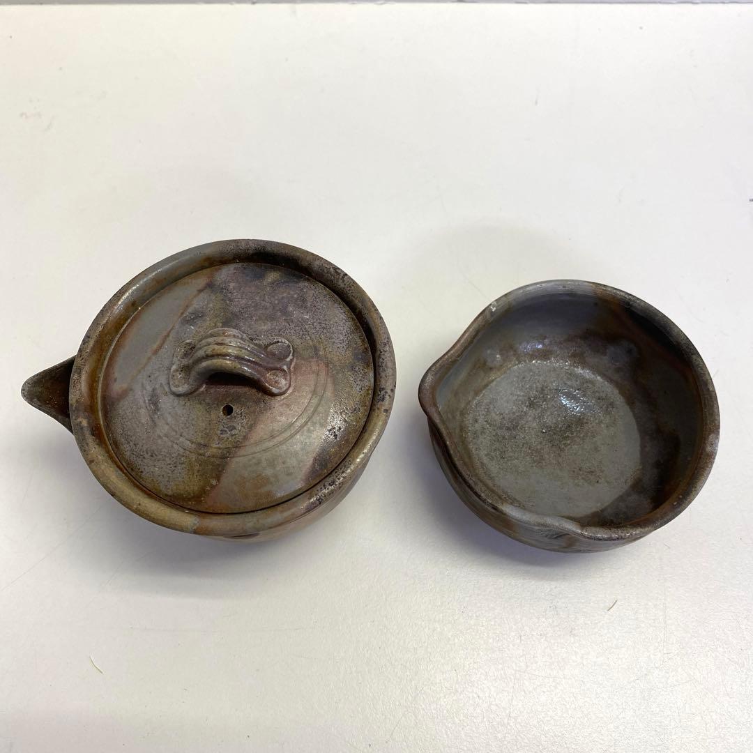 【未使用】備前焼 煎茶器 陶峰造 陶正園