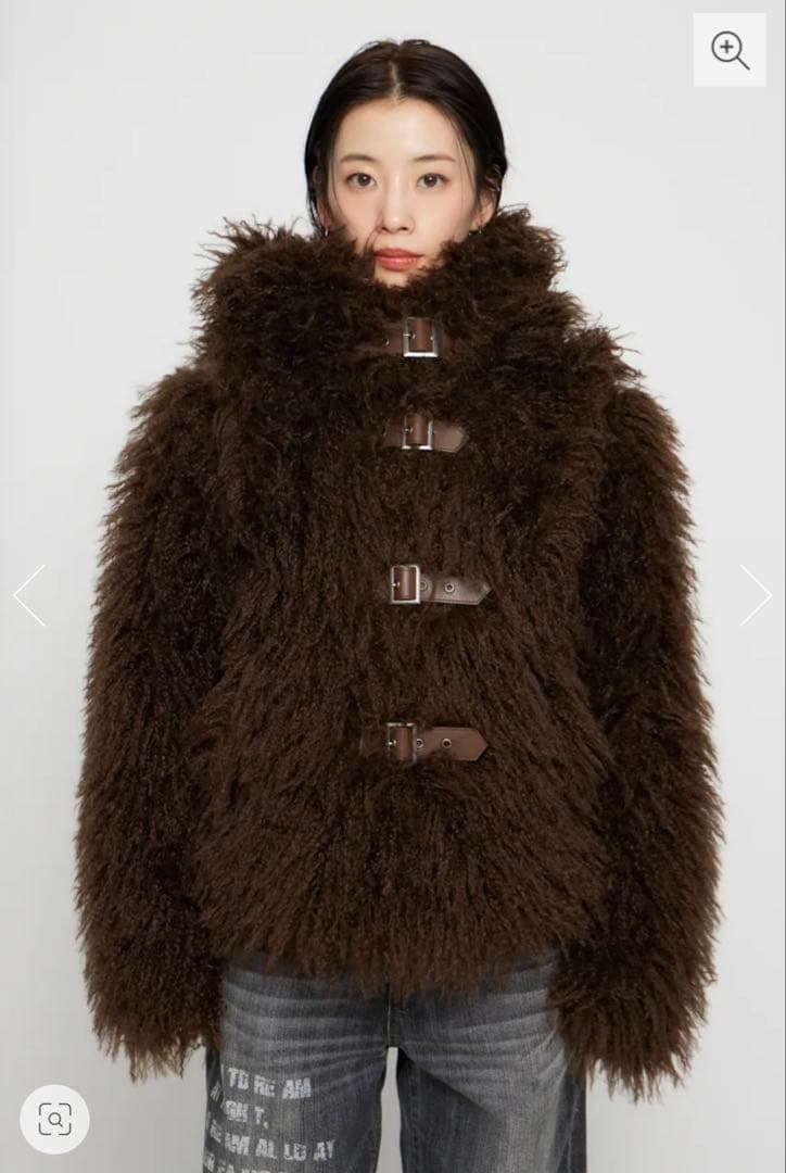 LONG FAUX FUR BELTED ジャケット