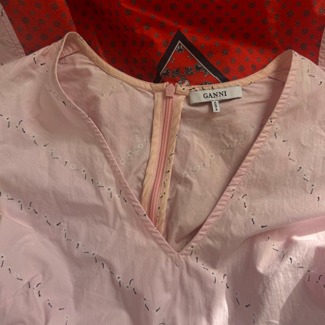 GANNI パッチワークワンピース ピンク レオパード