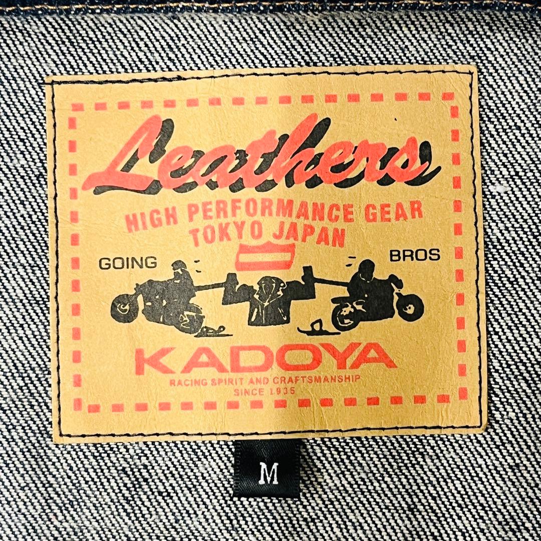 【未使用】KADOYA カドヤ デニムベスト Gベスト レザー Mサイズ 極美品