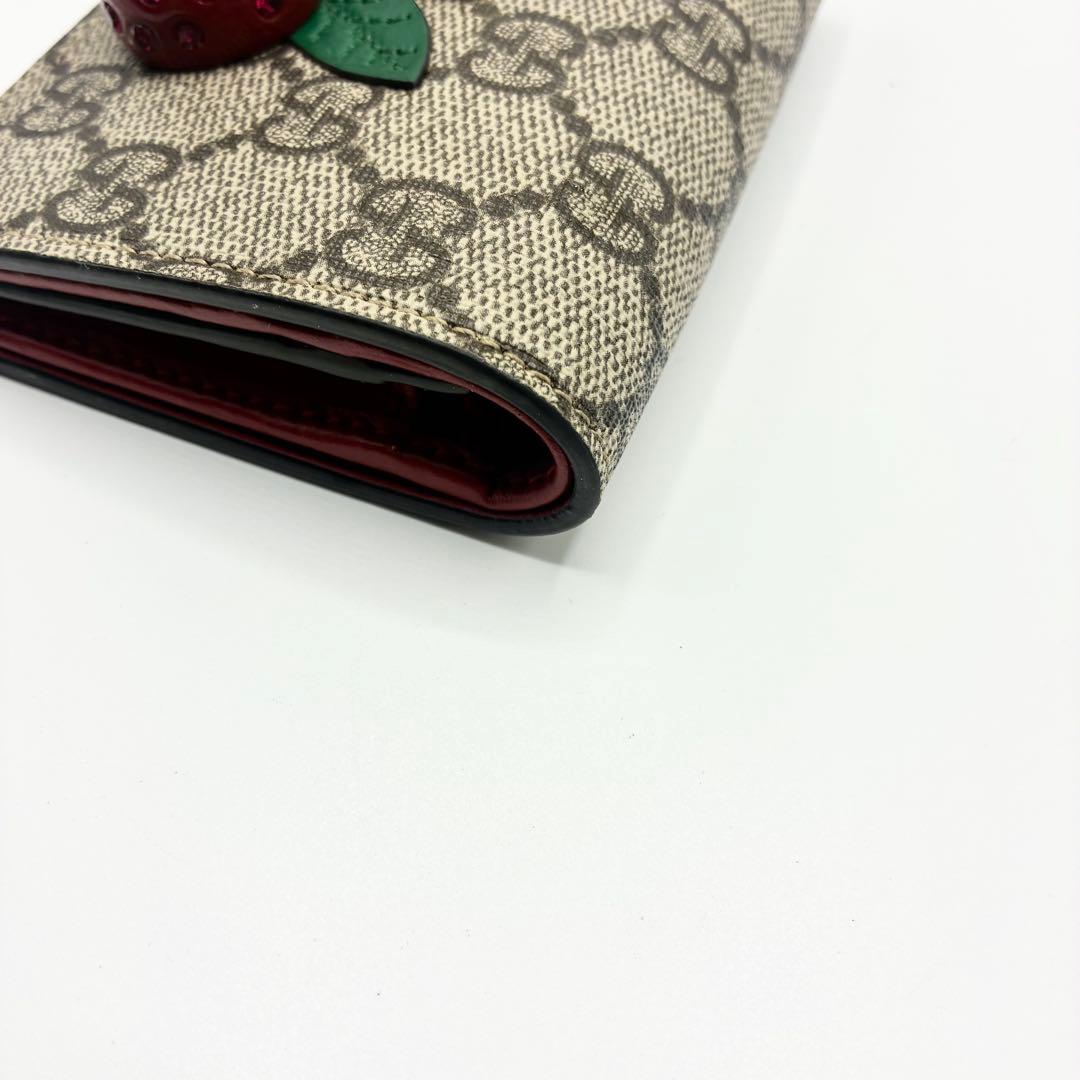 グッチ GGスプリーム 折り財布 さくらんぼ インターロッキング　チェリー