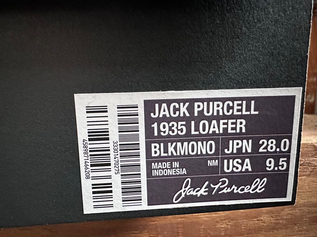 靴 JACK PURCELL 1935 BLACK LOAFER 28cm