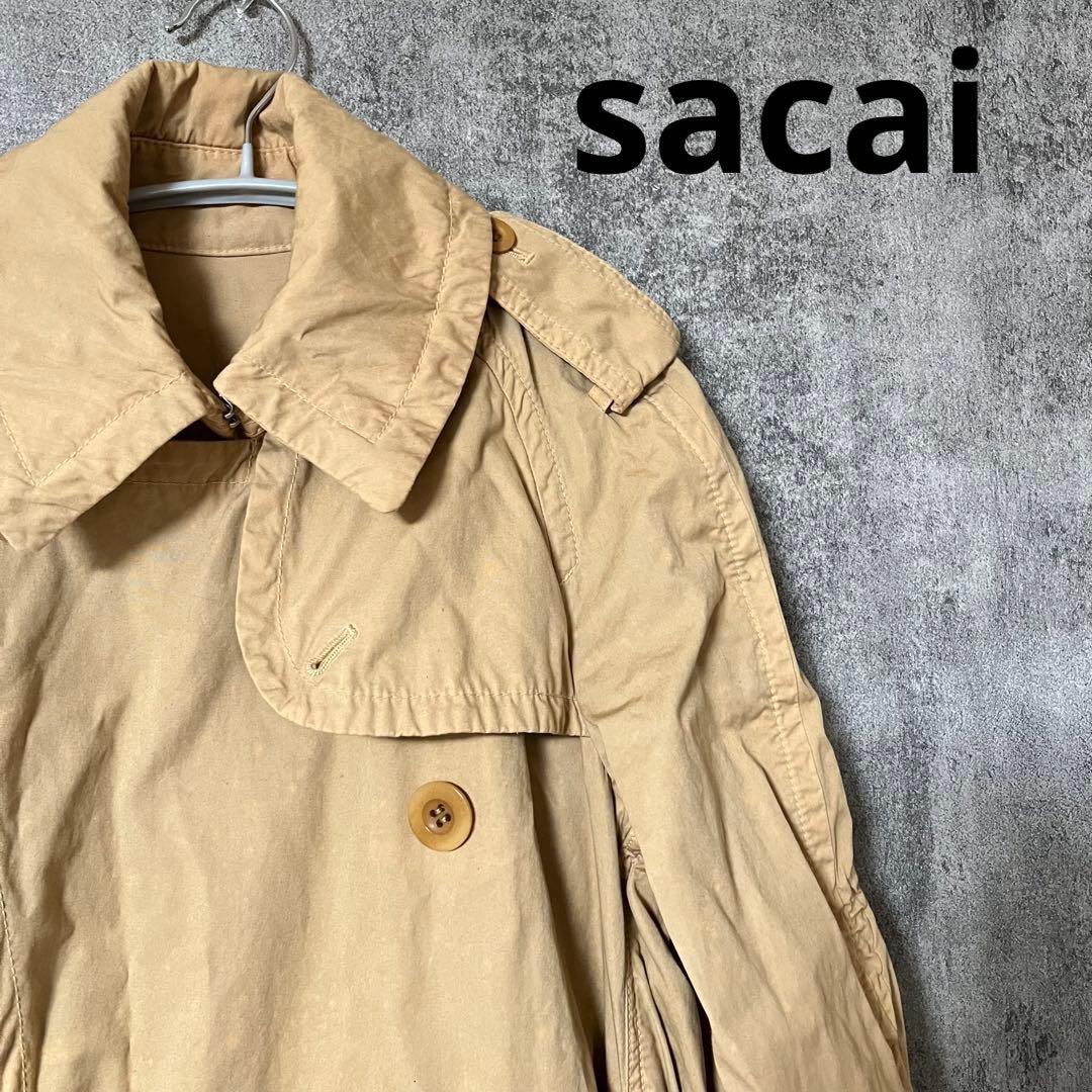 サカイ sacai 変形 ギャザーロングコート トレンチ 17-02997