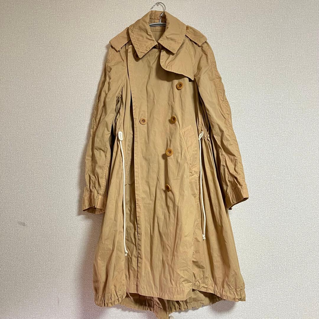 サカイ sacai 変形 ギャザーロングコート トレンチ 17-02997