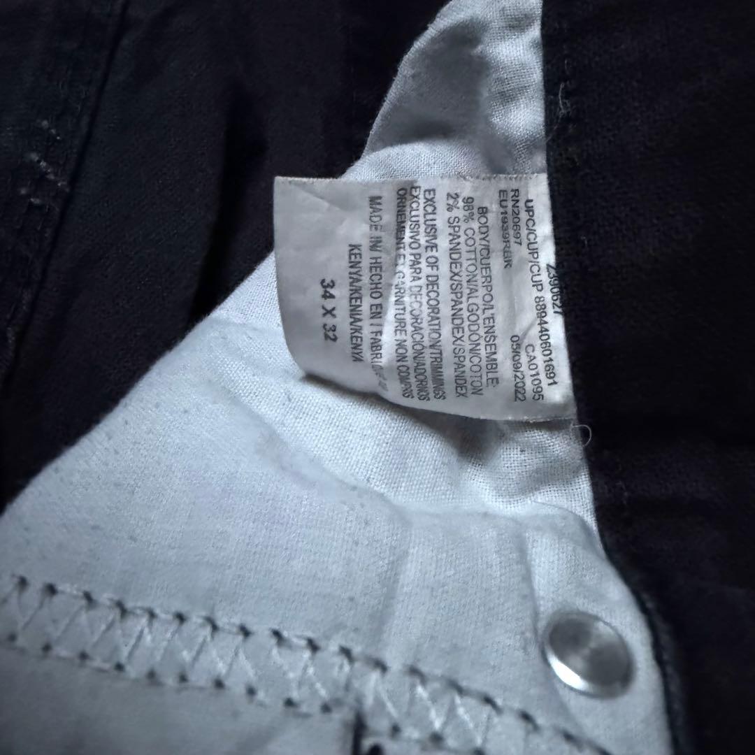 Dickiesダックペインターパンツ 黒フェード ワイド リアルワーク W34