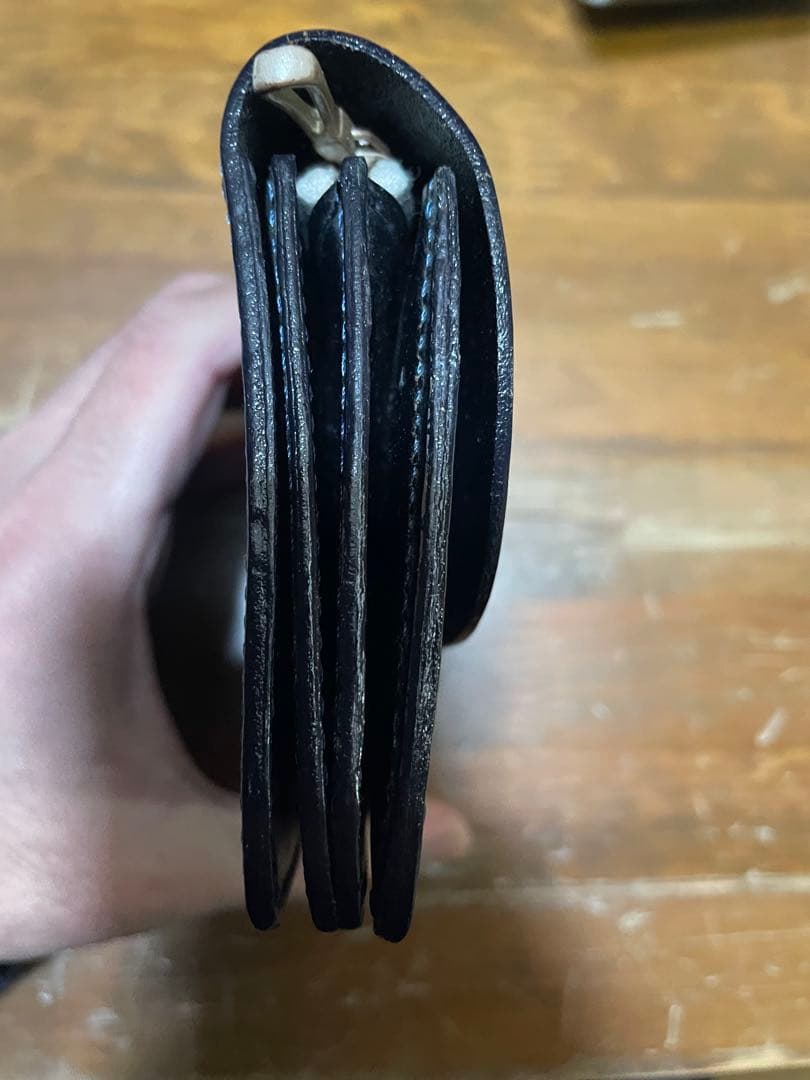 DIGAWEL ギャルソンパース　ネイビー　レザー　財布